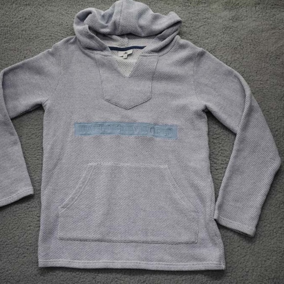 Disney Tops - Disney Embroidered pullover hoodie Gray S Travel Theme Park Wear